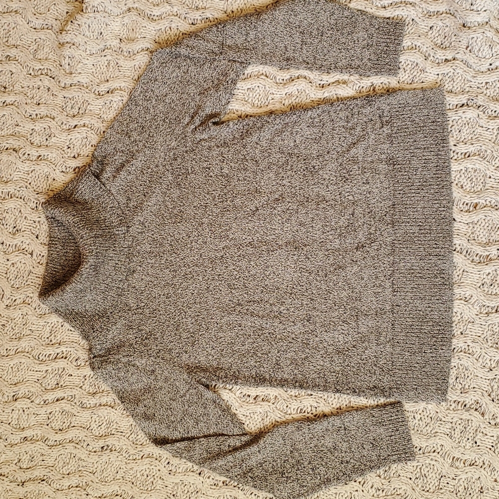 NWT Christopher & Banks small 100% cotton turtleneck salt & pepper black &white